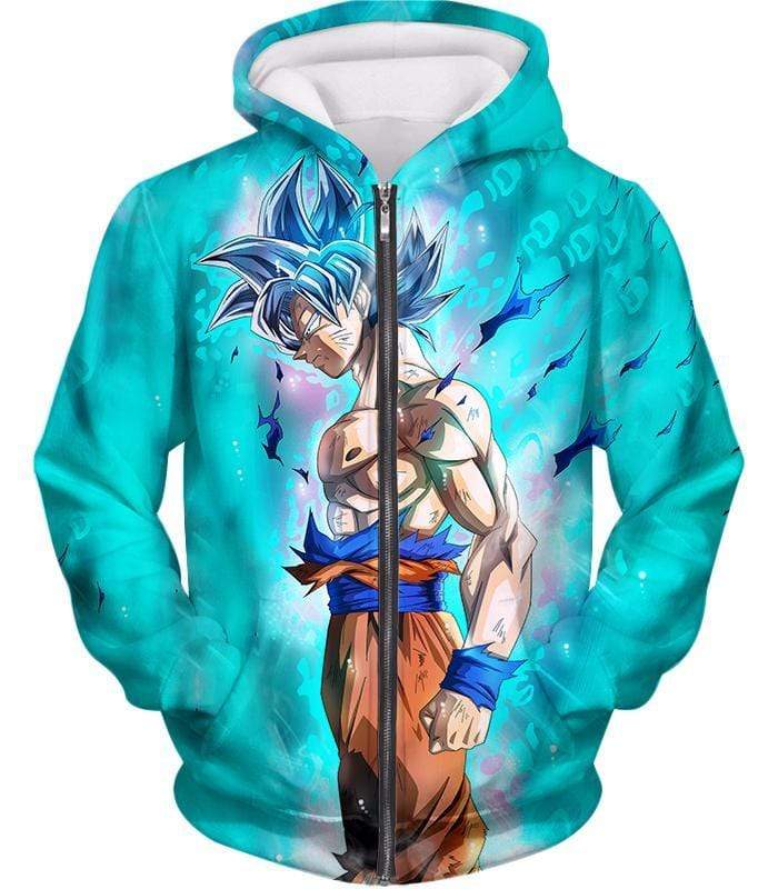 OtakuForm-OP Sweatshirt Zip Up Hoodie / XXS Dragon Ball Super Super Saiyan Blue Goku Cool Blue Sweatshirt