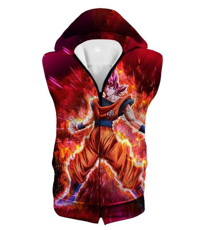 OtakuForm-OP Sweatshirt Hooded Tank Top / XXS Dragon Ball Super Super Saiyan God Goku Power Rising Cool Sweatshirt - Dragon Ball Z Sweater