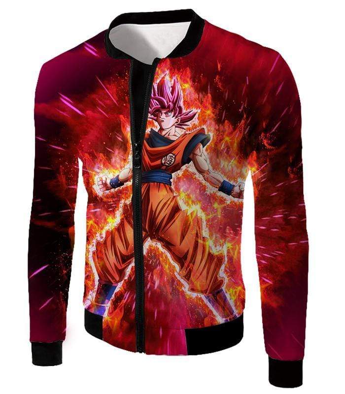 OtakuForm-OP Sweatshirt Jacket / XXS Dragon Ball Super Super Saiyan God Goku Power Rising Cool Sweatshirt - Dragon Ball Z Sweater