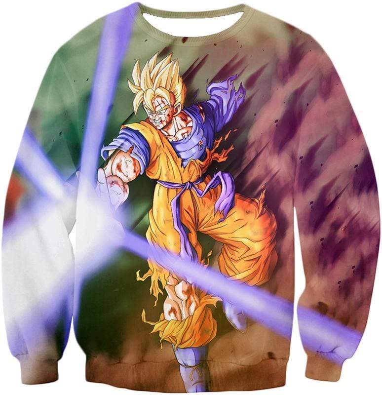 OtakuForm-OP Hoodie Sweatshirt / XXS Dragon Ball Super Super Saiyan Goku One Handed Battle Action Hoodie