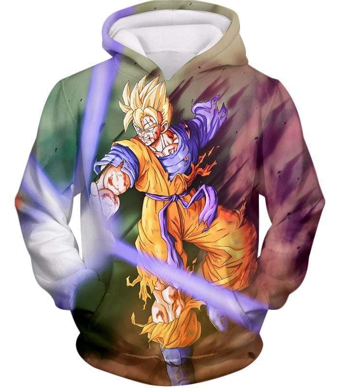 OtakuForm-OP T-Shirt Hoodie / XXS Dragon Ball Super Super Saiyan Goku One Handed Battle Action T-Shirt