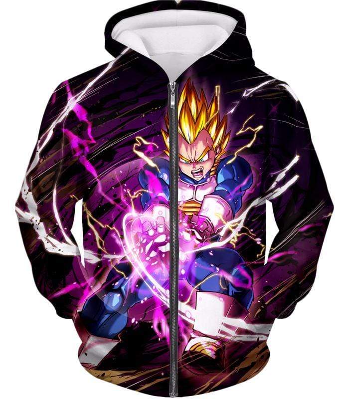 OtakuForm-OP Sweatshirt Zip Up Hoodie / XXS Dragon Ball Super Super Saiyan Warrior Prince Vegeta Sweatshirt - DBZ Clothing Sweater