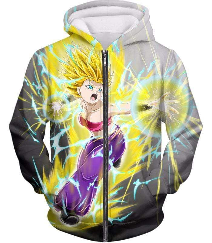 OtakuForm-OP Sweatshirt Zip Up Hoodie / XXS Dragon Ball Super Universe 6 Super Saiyan Caulifla Cool Action Sweatshirt