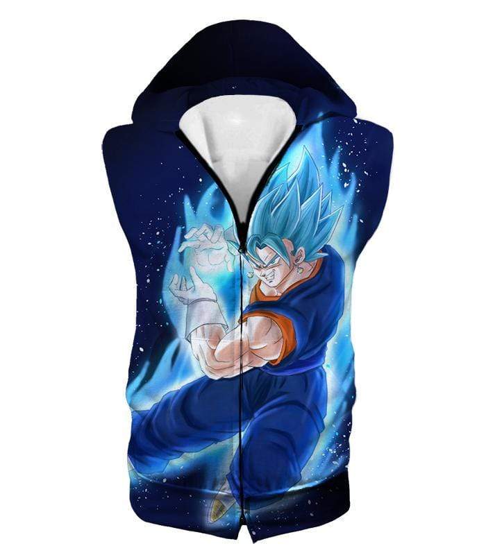 OtakuForm-OP Sweatshirt Hooded Tank Top / XXS Dragon Ball Super Vegito Super Saiyan Blue Cool Action Blue Sweatshirt - DBZ Sweater
