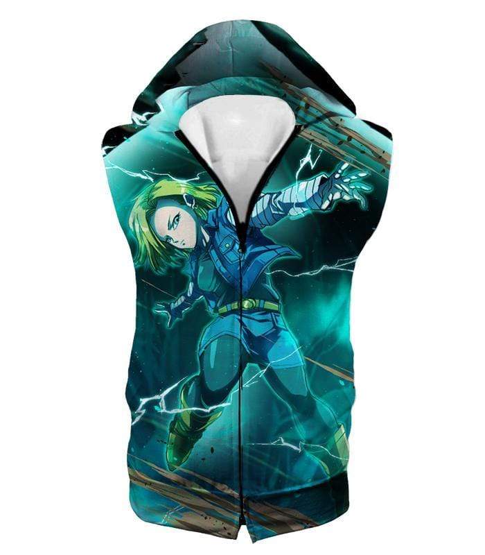 OtakuForm-OP T-Shirt Hooded Tank Top / XXS Dragon Ball Super Very Cool Action Hero Android 18 Awesome Graphic T-Shirt - Dragon Ball Super T-Shirt