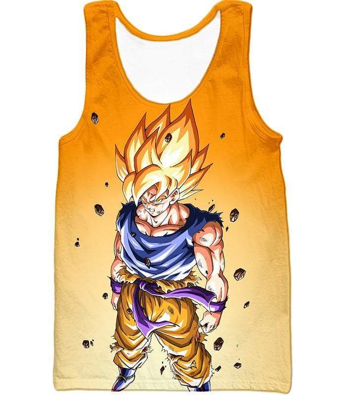 OtakuForm-OP T-Shirt Tank Top / XXS Dragon Ball Super Warrior Goku Super Saiyan 2 Cool Battle Orange T-Shirt