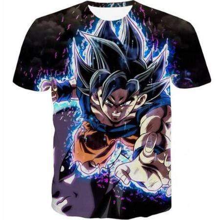 Anime Merchandise T-Shirt M Dragon Ball Z Clothing Shirt - Flying Ultra Instinct Goku T-Shirt
