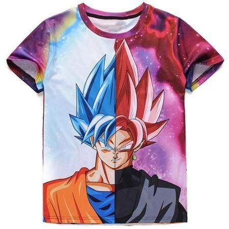 Anime Merchandise T-Shirt M Dragon Ball Z Clothing Shirt - Goku and Goku Black T-Shirt