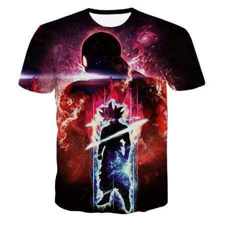 Anime Merchandise T-Shirt M Dragon Ball Z Clothing Shirt - Shadow Goku and Jiren T-Shirt