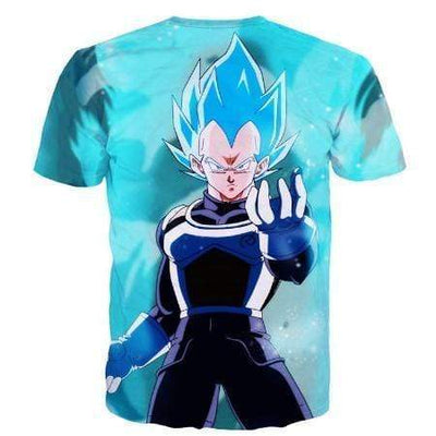 Anime Merchandise T-Shirt M Dragon Ball Z Clothing Shirt - Super Saiyan Blue Goku and Vegeta T-Shirt