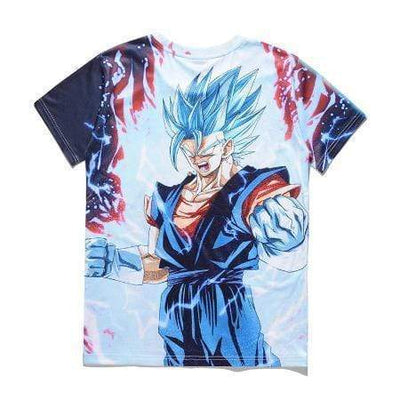 Anime Merchandise T-Shirt M Dragon Ball Z Clothing Shirt - Super Saiyan Blue Goku with Lightning T-Shirt