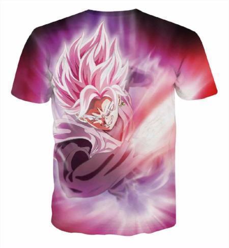 Anime Merchandise T-Shirt M Dragon Ball Z Clothing Shirt - Super Saiyan Rosé Goku Black Flying in Aura T-Shirt