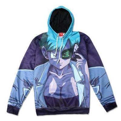 Anime Merchandise Hoodie M Dragon Ball Z Hoodie - Bulma with Scouter Pullover Hoodie