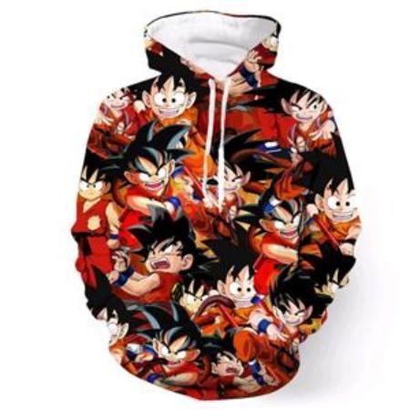 Anime Merchandise M / Black Dragon Ball Z Hoodie - Crazy Kid Goku Pullover Hoodie