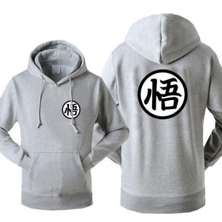 Anime Merchandise Gray / S Dragon Ball Z Hoodie - DBZ Go Symbol (Various Colors) Pullover Hoodie