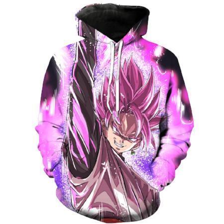 Anime Merchandise M / Black Dragon Ball Z Hoodie - Evil Rosé Goku Black Pullover Hoodie