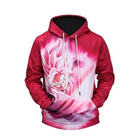 Anime Merchandise Hoodie M Dragon Ball Z Hoodie - Flying Super Saiyan Rosé Goku Black Pullover Hoodie