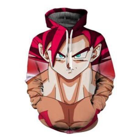 Anime Merchandise M / Red Dragon Ball Z Hoodie - Goku Super Saiyan God Pullover Hoodie