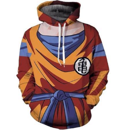 Anime Merchandise M / Orange Dragon Ball Z Hoodie - Goku Uniform with Kamesennin Symbol Pullover Hoodie