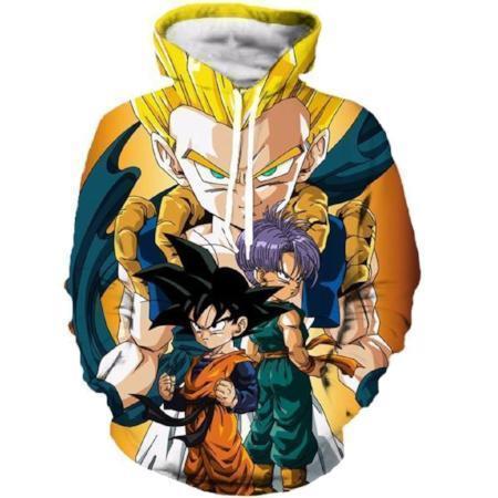 Anime Merchandise M / Orange Dragon Ball Z Hoodie - Gotenks The Hero of Justice Pullover Hoodie