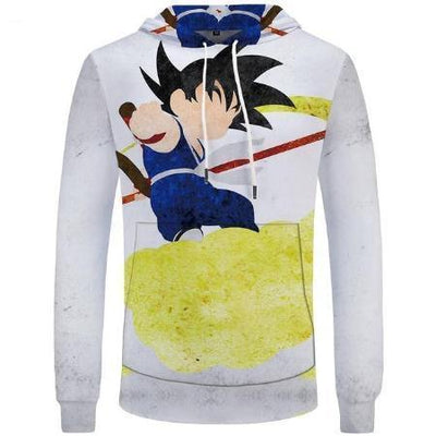 Anime Merchandise XS / White Dragon Ball Z Hoodie - Graphic Design Kid Goku Pullover Hoodie