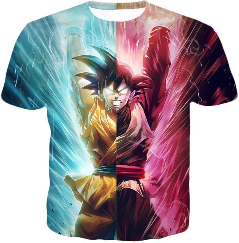 OtakuForm-OP Hoodie T-Shirt / XXS Dragon Ball Z Hoodie - Half Black Goku Half Goku Spirit Bomb Hoodie