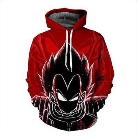 Anime Merchandise M / Red Dragon Ball Z Hoodie - Shadow Vegeta Pullover Hoodie
