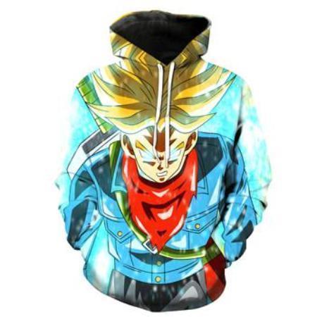 Anime Merchandise M / Light Blue Dragon Ball Z Hoodie - Super Saiyan Anger Pullover Hoodie
