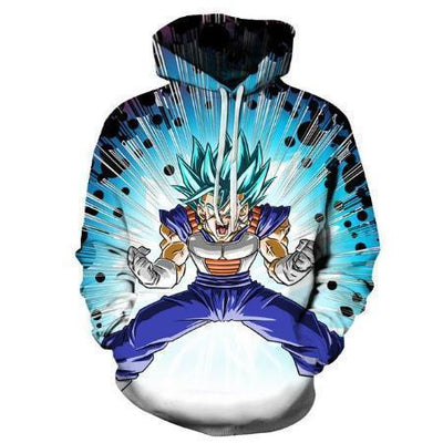 Anime Merchandise Hoodie M Dragon Ball Z Hoodie - Super Saiyan Blue Vegeta Explosion Pullover Hoodie
