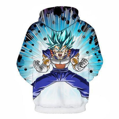 Anime Merchandise Hoodie M Dragon Ball Z Hoodie - Super Saiyan Blue Vegeta Explosion Pullover Hoodie