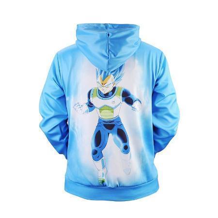 Anime Merchandise Hoodie M Dragon Ball Z Hoodie - Vegeta Super Saiyan Blue Form Pullover Hoodie