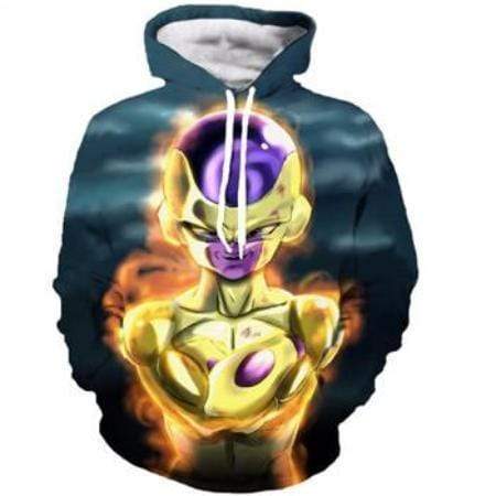 Anime Merchandise M / Grey Dragon Ball Z Pullover Hoodie - Golden Frieza Pullover Hoodie