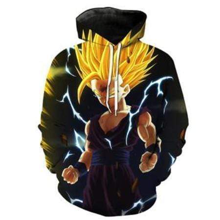 Anime Merchandise M / Black Dragon Ball Z Pullover Hoodie - Super Saiyan Goku Pullover Hoodie