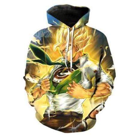 Anime Merchandise M / Multicolor Dragon Ball Z Pullover Hoodie - Transforming Future Trunks Pullover Hoodie