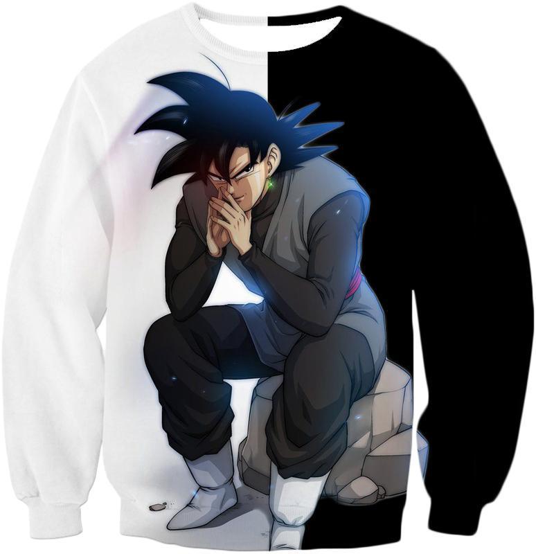 OtakuForm-OP Sweatshirt Sweatshirt / XXS Dragon Ball Z Sweatshirt - Black Goku Sitting Posture Sweatshirt