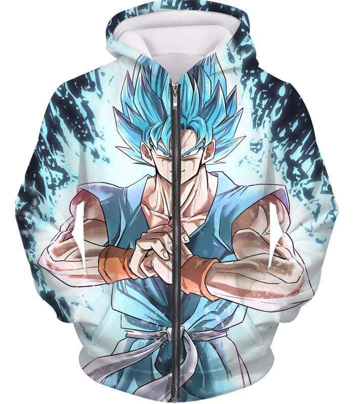 OtakuForm-OP Sweatshirt Zip Up Hoodie / XXS Dragon Ball Z Sweatshirt - Super Saiyan Blue Goku GT Sweatshirt