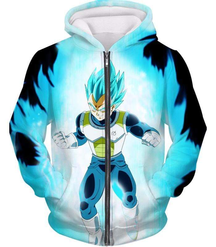 OtakuForm-OP Sweatshirt Zip Up Hoodie / XXS Dragon Ball Z Sweatshirt - Super Saiyan Blue Vegeta SSB Sweatshirt