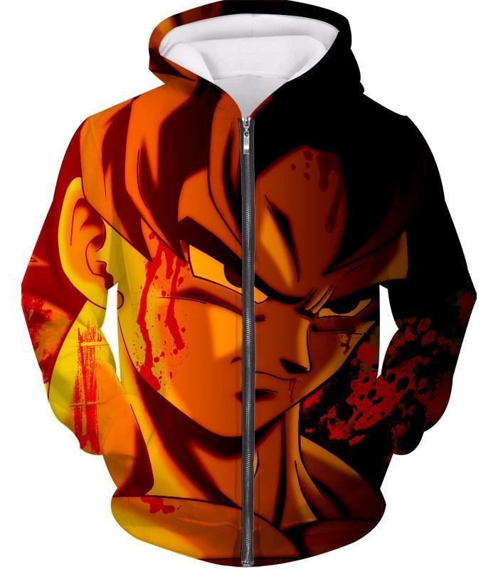 OtakuForm-OP T-Shirt Zip Up Hoodie / XXS Dragon Ball Z T-Shirt - Bleeding Injured Goku T-Shirt