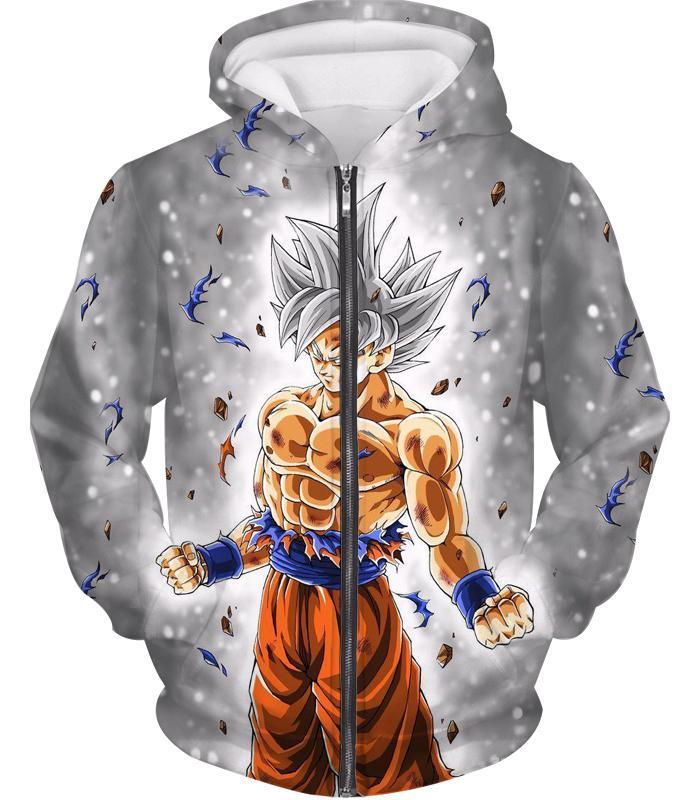OtakuForm-OP T-Shirt Zip Up Hoodie / XXS Dragon Ball Z T-Shirt - Silver Mastered Ultra Instinct Goku T-Shirt