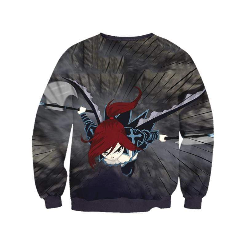 Fairytail Sweatshirt XXS Erza Black Wing Armor - Fairy Tail 3D Printed Sweatshirt