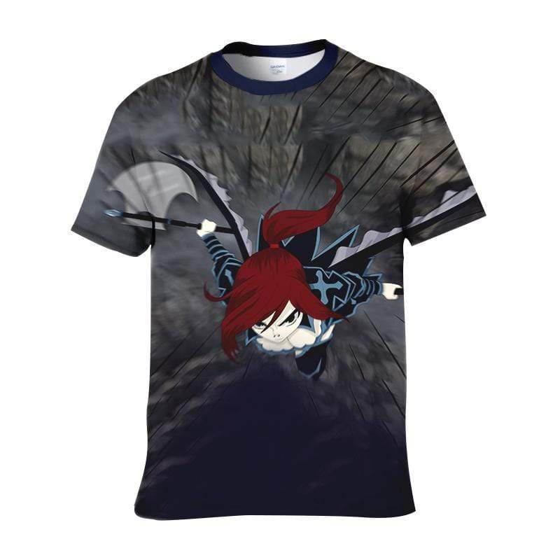 Fairytail T-Shirt S Erza Black Wing Armor T-Shirt - Fairy Tail 3D  Graphic T-Shirt