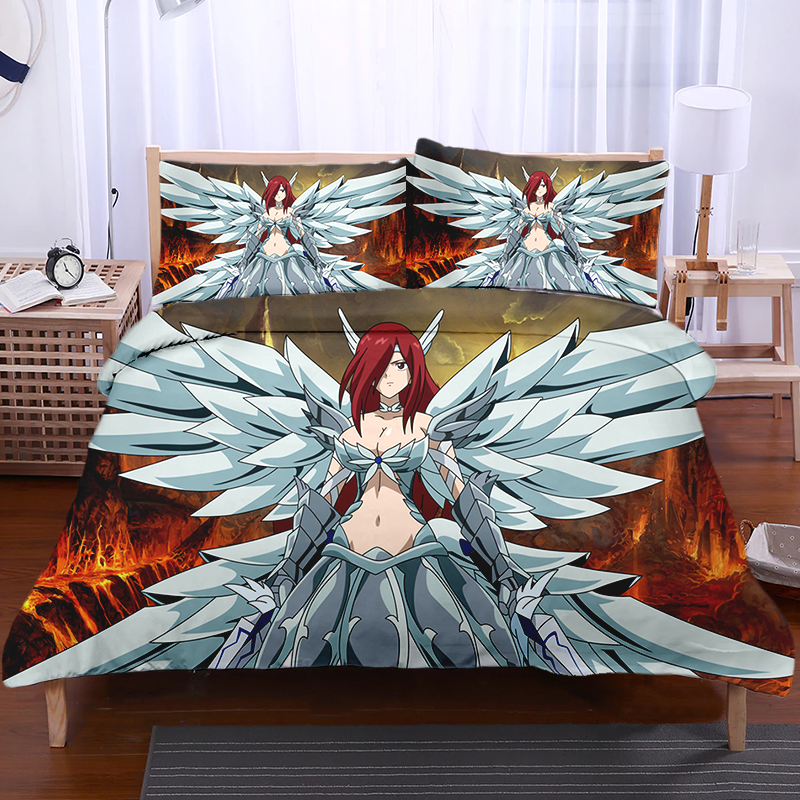 Fairytail Bedset TWIN Erza Heavens Wheel Armor Bedset - Fairy Tail 3D Printed Bedset