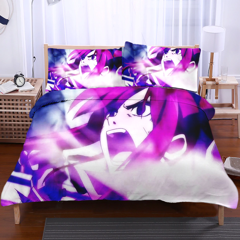 Fairytail Bedset TWIN Erza Scarlet Angry Bedset - Fairy Tail 3D Printed Bedset