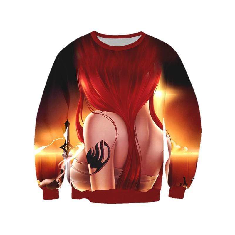 Fairytail Sweatshirt XXS Erza Scarlet Art - Fairy Tail 3D Printed Sweater