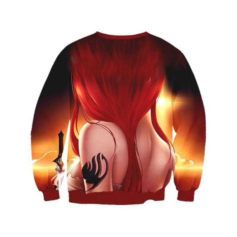 Fairytail Sweatshirt XXS Erza Scarlet Art - Fairy Tail 3D Printed Sweater