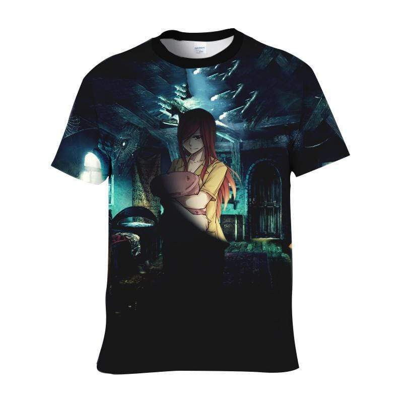 Fairytail T-Shirt S Erza Scarlet Night Suit - Fairy Tail 3D Graphic T-Shirt