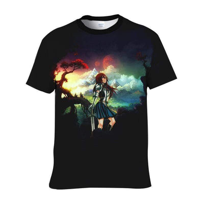 Fairytail T-Shirt S Erza Scarlet Standing Calm T-Shirt - Fairy Tail 3D Graphic T-Shirt