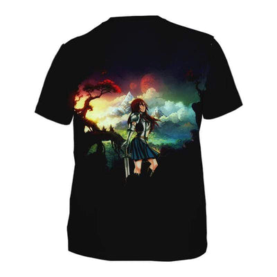 Fairytail T-Shirt S Erza Scarlet Standing Calm T-Shirt - Fairy Tail 3D Graphic T-Shirt