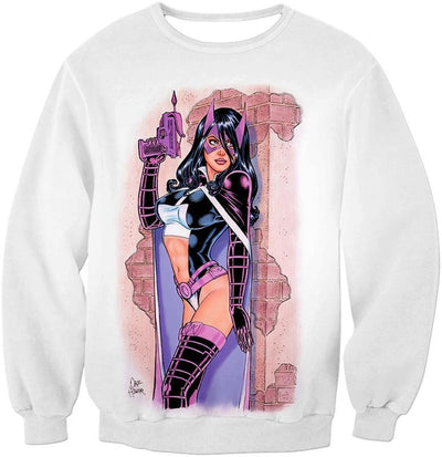 Otakuform-OP Hoodie Sweatshirt / XXS Extremely Hot DC Heroine Huntress Cool Action White Hoodie