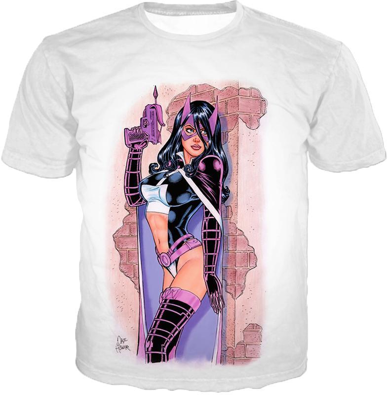 Otakuform-OP Zip Up Hoodie T-Shirt / XXS Extremely Hot DC Heroine Huntress Cool Action White Zip Up Hoodie